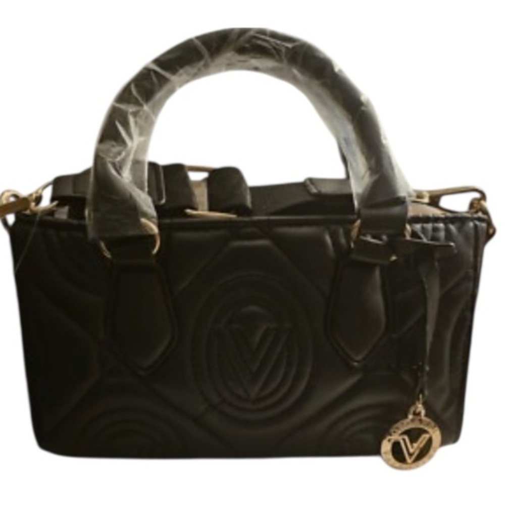 Valentino Orlandi Black Mini Quilted Tote Bag V-2014